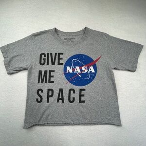"Chemistry" brand NASA Women's "Give Me Space" Crop Top Graphic Tee size Small
